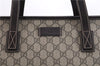 Authentic GUCCI Shoulder Hand Tote Bag GG PVC Leather 211137 Brown 4014E