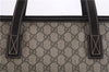 Authentic GUCCI Shoulder Hand Tote Bag GG PVC Leather 211137 Brown 4014E