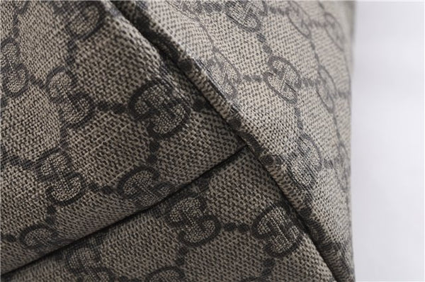 Authentic GUCCI Shoulder Hand Tote Bag GG PVC Leather 211137 Brown 4014E