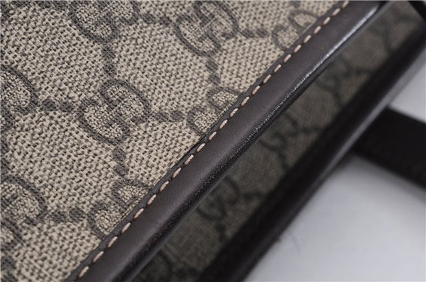 Authentic GUCCI Shoulder Hand Tote Bag GG PVC Leather 211137 Brown 4014E