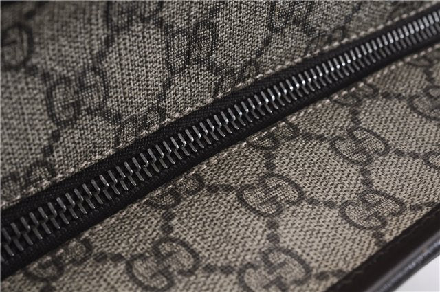 Authentic GUCCI Shoulder Hand Tote Bag GG PVC Leather 211137 Brown 4014E