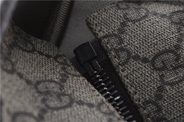 Authentic GUCCI Shoulder Hand Tote Bag GG PVC Leather 211137 Brown 4014E