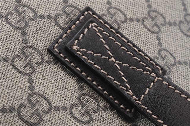 Authentic GUCCI Shoulder Hand Tote Bag GG PVC Leather 211137 Brown 4014E