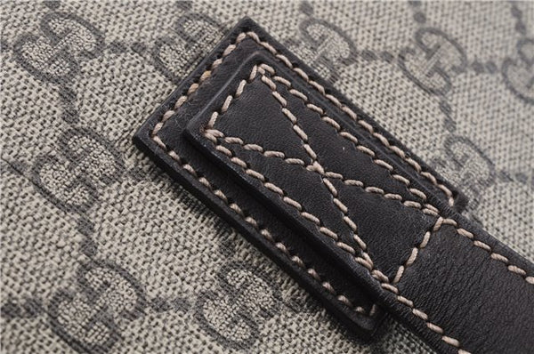 Authentic GUCCI Shoulder Hand Tote Bag GG PVC Leather 211137 Brown 4014E