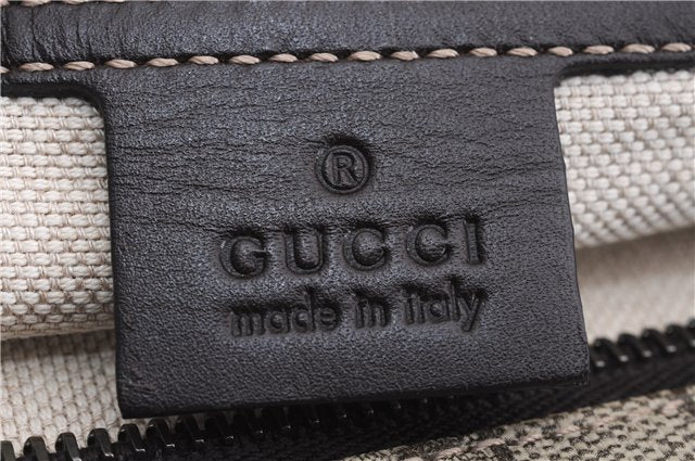 Authentic GUCCI Shoulder Hand Tote Bag GG PVC Leather 211137 Brown 4014E