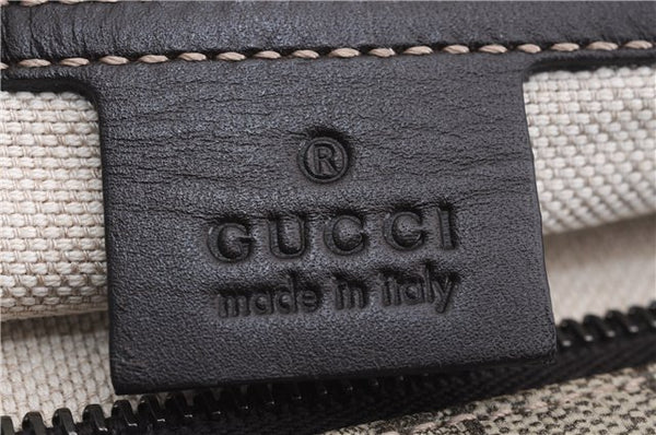 Authentic GUCCI Shoulder Hand Tote Bag GG PVC Leather 211137 Brown 4014E