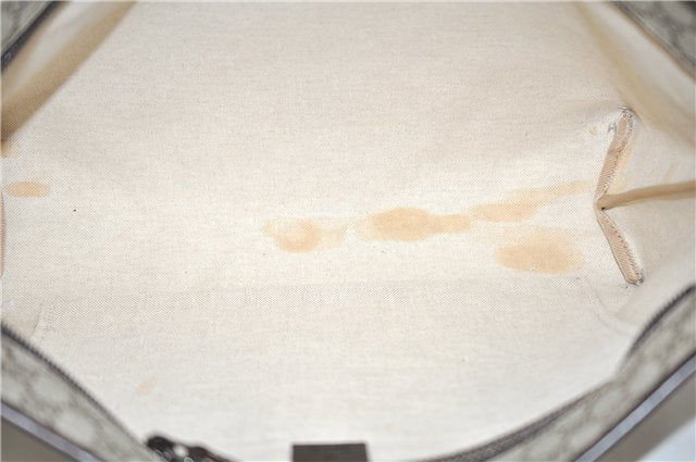 Authentic GUCCI Shoulder Hand Tote Bag GG PVC Leather 211137 Brown 4014E