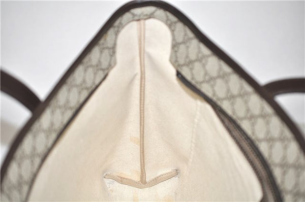 Authentic GUCCI Shoulder Hand Tote Bag GG PVC Leather 211137 Brown 4014E