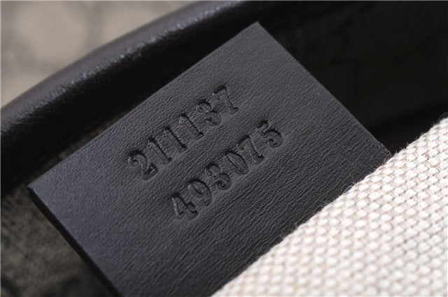 Authentic GUCCI Shoulder Hand Tote Bag GG PVC Leather 211137 Brown 4014E