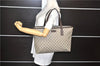 Authentic GUCCI Shoulder Hand Tote Bag GG PVC Leather 211137 Brown 4014E