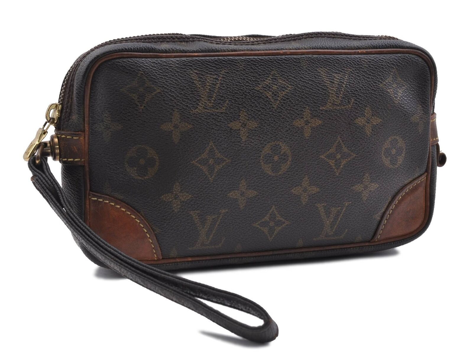 Auth Louis Vuitton Monogram Marly Dragonne PM Clutch Hand Bag M51827 LV 4015C