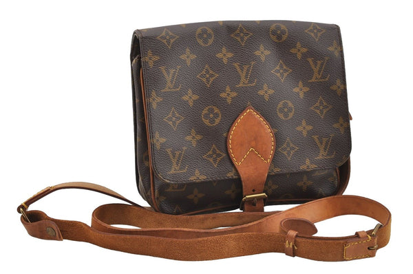 Authentic Louis Vuitton Monogram Cartouchiere MM M51253 Shoulder Bag Junk 4015I