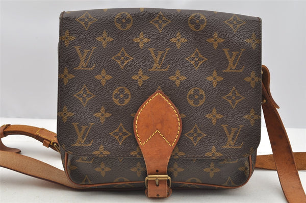 Authentic Louis Vuitton Monogram Cartouchiere MM M51253 Shoulder Bag Junk 4015I
