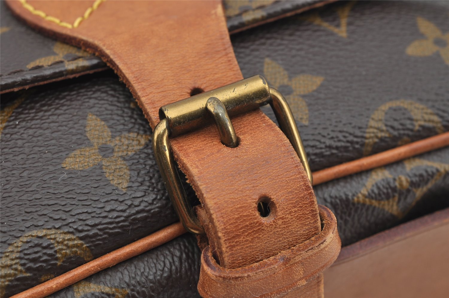 Authentic Louis Vuitton Monogram Cartouchiere MM M51253 Shoulder Bag Junk 4015I