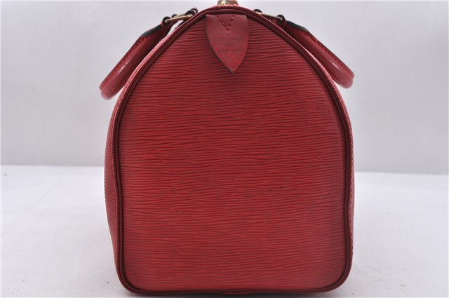 Authentic Louis Vuitton Epi Speedy 30 Hand Bag Red M43007 LV 4016D