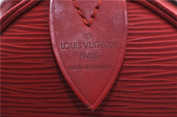 Authentic Louis Vuitton Epi Speedy 30 Hand Bag Red M43007 LV 4016D