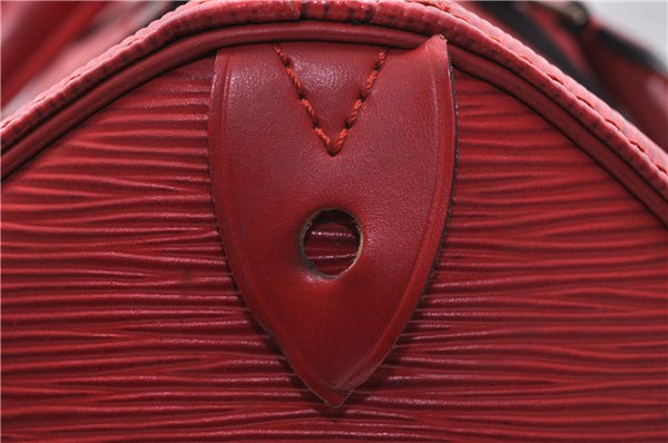 Authentic Louis Vuitton Epi Speedy 30 Hand Bag Red M43007 LV 4016D