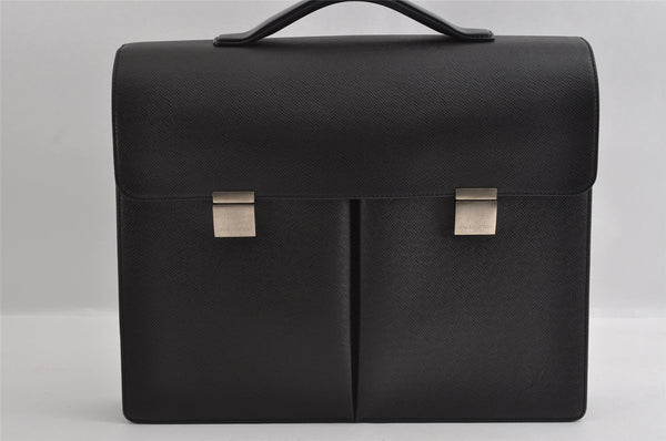 Authentic Louis Vuitton Taiga Serviette Kazan Briefcase Black M30802 LV 4016I