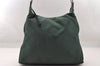 Authentic PRADA TESSUTO NASTRO Nylon Leather Shoulder Bag B9300 Green 4020I