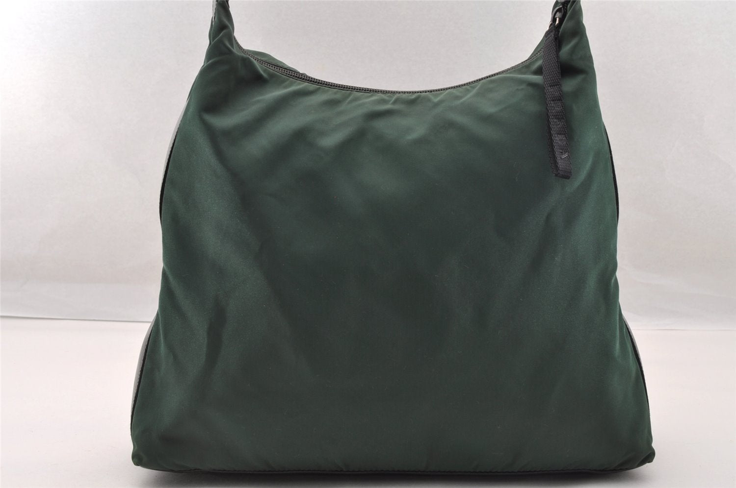 Authentic PRADA TESSUTO NASTRO Nylon Leather Shoulder Bag B9300 Green 4020I