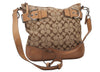 Authentic COACH Signature Shoulder Crossbody Bag Canvas Leather 3593 Brown 4023I