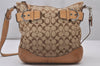 Authentic COACH Signature Shoulder Crossbody Bag Canvas Leather 3593 Brown 4023I