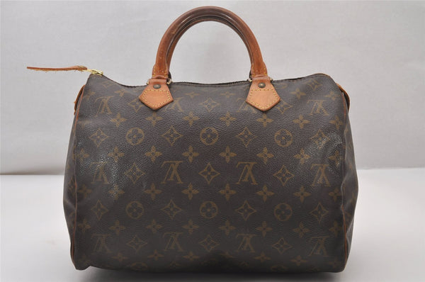 Authentic Louis Vuitton Monogram Speedy 30 Hand Boston Bag M41526 LV 4026I