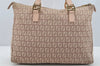 Authentic FENDI Zucchino Shoulder Hand Tote Bag Canvas Leather Pink 4028I
