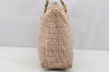 Authentic FENDI Zucchino Shoulder Hand Tote Bag Canvas Leather Pink 4028I