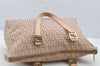 Authentic FENDI Zucchino Shoulder Hand Tote Bag Canvas Leather Pink 4028I