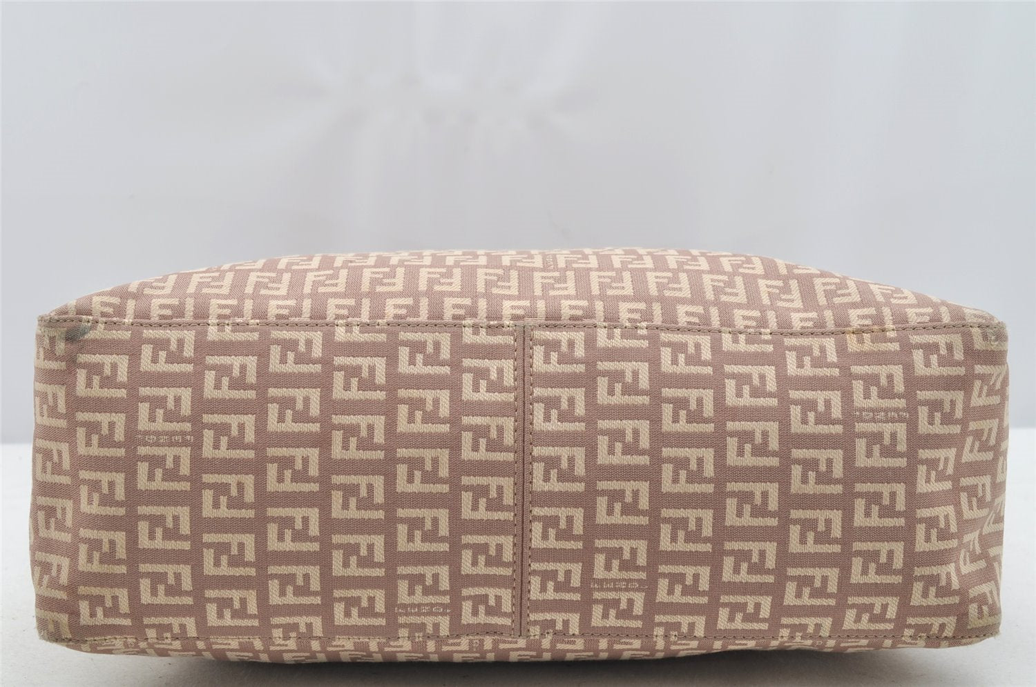 Authentic FENDI Zucchino Shoulder Hand Tote Bag Canvas Leather Pink 4028I