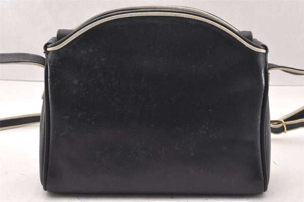 Authentic GUCCI Vintage Shoulder Cross Body Bag Purse Leather Black 4031I