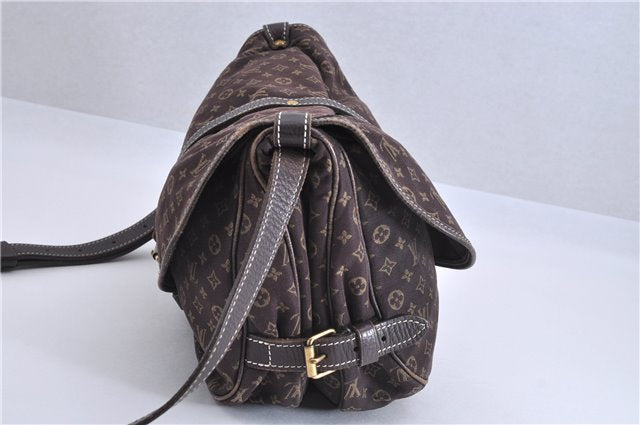 Auth Louis Vuitton Monogram Mini Lin Saumur 30 Shoulder Bag M95227 Brown 4033F