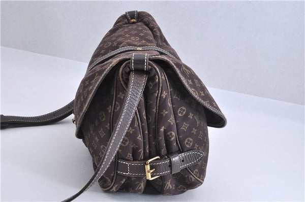 Auth Louis Vuitton Monogram Mini Lin Saumur 30 Shoulder Bag M95227 Brown 4033F