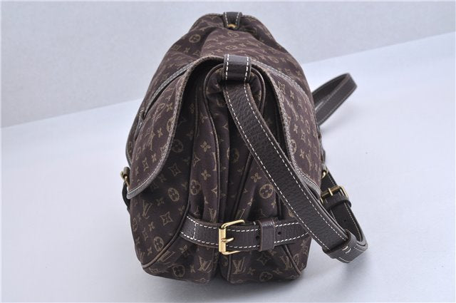 Auth Louis Vuitton Monogram Mini Lin Saumur 30 Shoulder Bag M95227 Brown 4033F