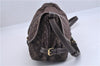 Auth Louis Vuitton Monogram Mini Lin Saumur 30 Shoulder Bag M95227 Brown 4033F