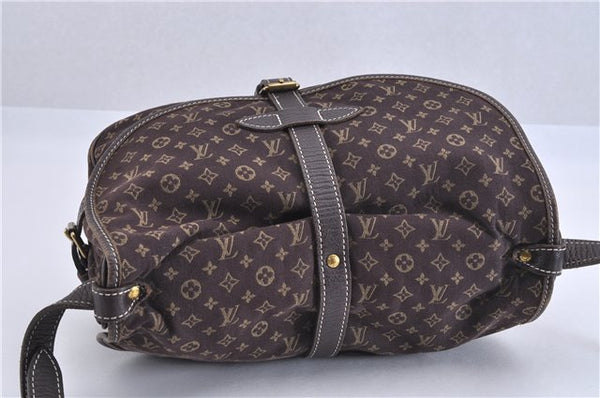 Auth Louis Vuitton Monogram Mini Lin Saumur 30 Shoulder Bag M95227 Brown 4033F