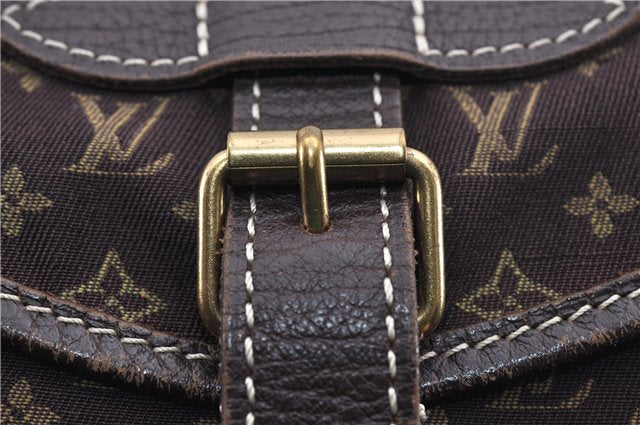 Auth Louis Vuitton Monogram Mini Lin Saumur 30 Shoulder Bag M95227 Brown 4033F