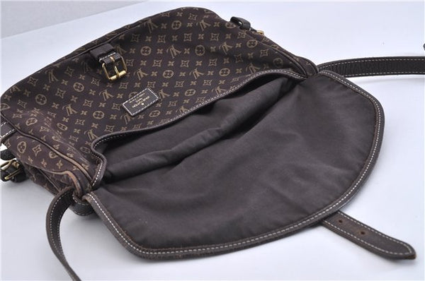 Auth Louis Vuitton Monogram Mini Lin Saumur 30 Shoulder Bag M95227 Brown 4033F