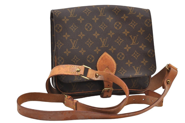 Authentic Louis Vuitton Monogram Cartouchiere GM M51252 Shoulder Bag Junk 4037I