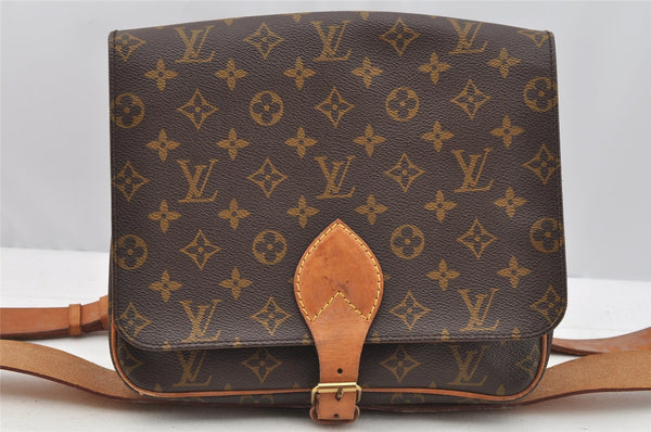Authentic Louis Vuitton Monogram Cartouchiere GM M51252 Shoulder Bag Junk 4037I