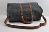 Authentic POLO Ralph Lauren Check PVC Leather 2Way Travel Boston Bag Green 4038I