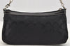 Authentic COACH Signature Hand Bag Pouch Purse Canvas Leather F44612 Black 4039I