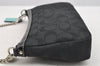 Authentic COACH Signature Hand Bag Pouch Purse Canvas Leather F44612 Black 4039I