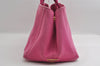 Authentic PRADA Canapa M Vintage Canvas Tote Hand Bag Pink 4042I