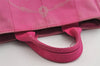 Authentic PRADA Canapa M Vintage Canvas Tote Hand Bag Pink 4042I