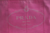 Authentic PRADA Canapa M Vintage Canvas Tote Hand Bag Pink 4042I