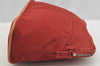 Authentic HERMES Bolide 25 Pouch Cosmetic Purse Canvas Cotton Leather Red 4043I