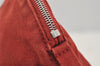 Authentic HERMES Bolide 25 Pouch Cosmetic Purse Canvas Cotton Leather Red 4043I