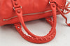 Authentic BALENCIAGA Classic Mini Twiggy 2Way Hand Bag Leather 327103 Red 4045I